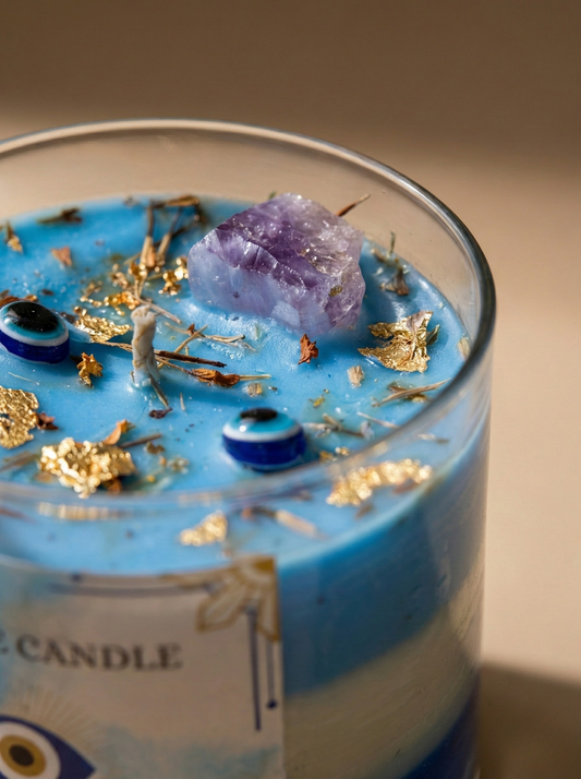 Evil Eye Protection Candle | Aura-Cleansing Scented Soy Candle (Hand-Poured)