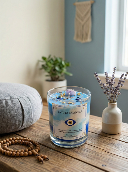 Evil Eye Protection Candle | Aura-Cleansing Scented Soy Candle (Hand-Poured)